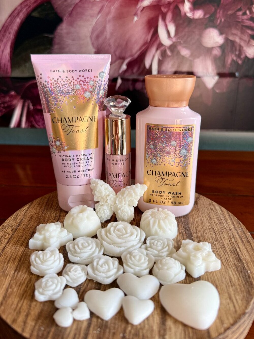 NEW 4-Pc CHAMPAGNE TOAST Wax Melts & Mini Set Bath & Body Works